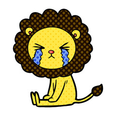 cartoon crying lion