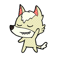 friendly cartoon wolf