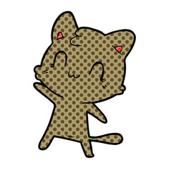cartoon happy cat
