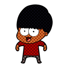 happy cartoon boy