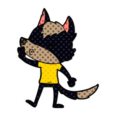 cartoon wolf whistling