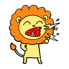 cartoon roaring lion