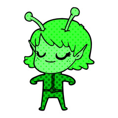 smiling alien girl cartoon