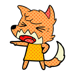 angry cartoon fox