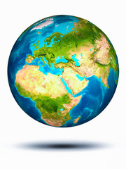 Lebanon on Earth with white background