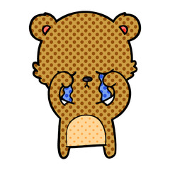 crying cartoon bear