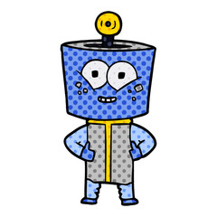 happy cartoon robot