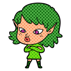 pretty cartoon elf girl
