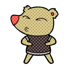 cartoon whistling bear