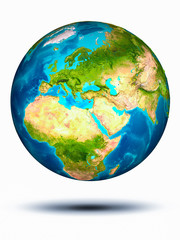 Cyprus on Earth with white background