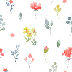 Watercolor vector floral pattern