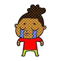 cartoon crying woman