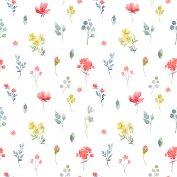 Watercolor vector floral pattern