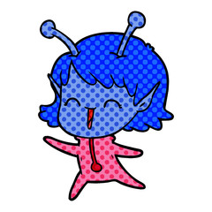cartoon alien girl laughing