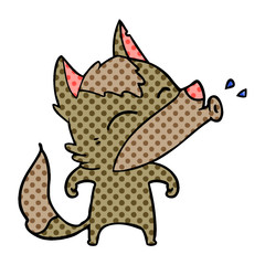 howling wolf cartoon