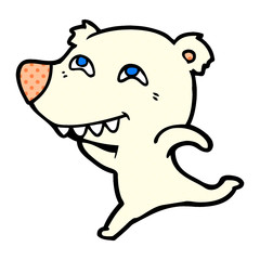 cartoon polar bear showing teeth