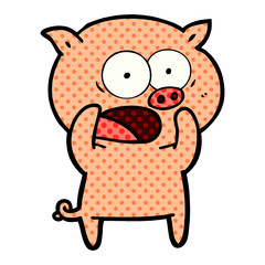 cartoon pig shouting
