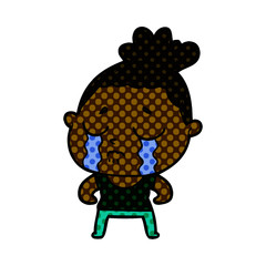 Obraz premium cartoon tough woman crying