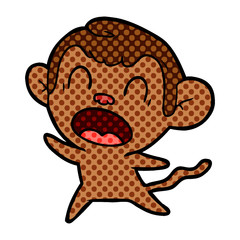 shouting cartoon monkey