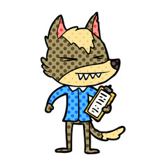 angry wolf cartoon
