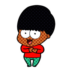 happy cartoon boy