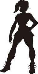 Vector silhouette of a fitness woman