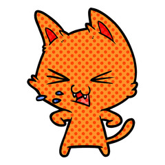 cartoon cat hissing
