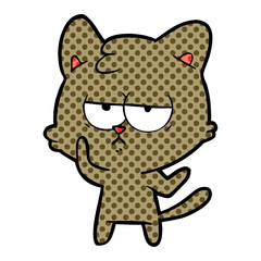 bored cartoon cat