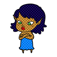 pretty cartoon elf girl