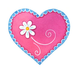 Heart illustration, Valentine's day watercolor element on white background.