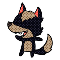 cartoon wolf laughing
