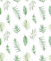 Naklejka premium Watercolor vector tropical pattern