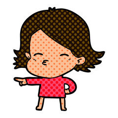 cartoon woman pointing