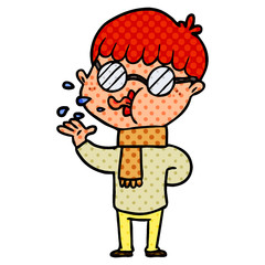 cartoon boy wearing spectacles