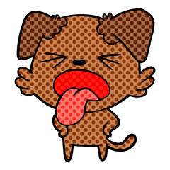 cartoon disgusted dog