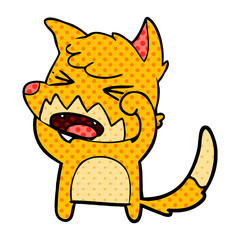 angry cartoon fox rubbing eyes