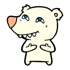 cartoon polar bear showing teeth