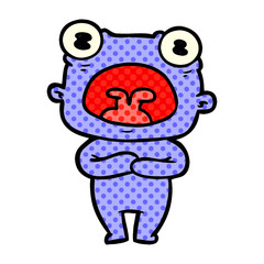 cartoon weird alien communicating