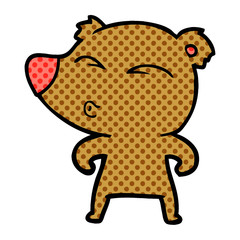 cartoon whistling bear