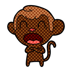 shouting cartoon monkey