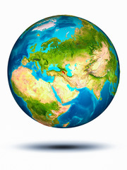 Armenia on Earth with white background