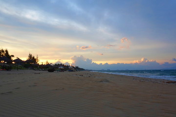 Sunset at the beach of Hoi An Da Nang, Vietnam