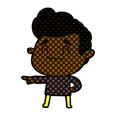 happy cartoon man pointing