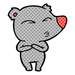 cartoon whistling bear