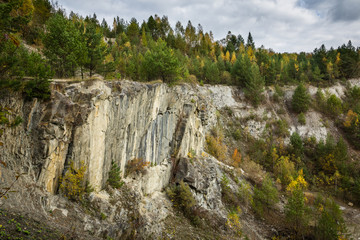 Rocks in a quarry in Bobrka, Bieszczady, Poland