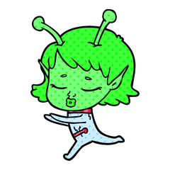 cartoon alien girl