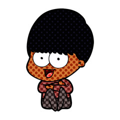 happy cartoon boy