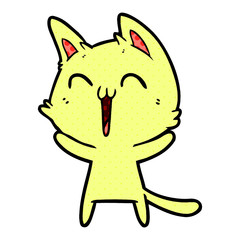 happy cartoon cat