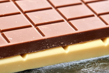 black delicious chocolate lies on the white on table chocolate c