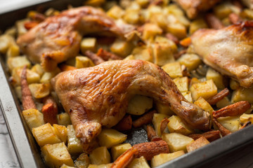 Roasted chicken with vegetables